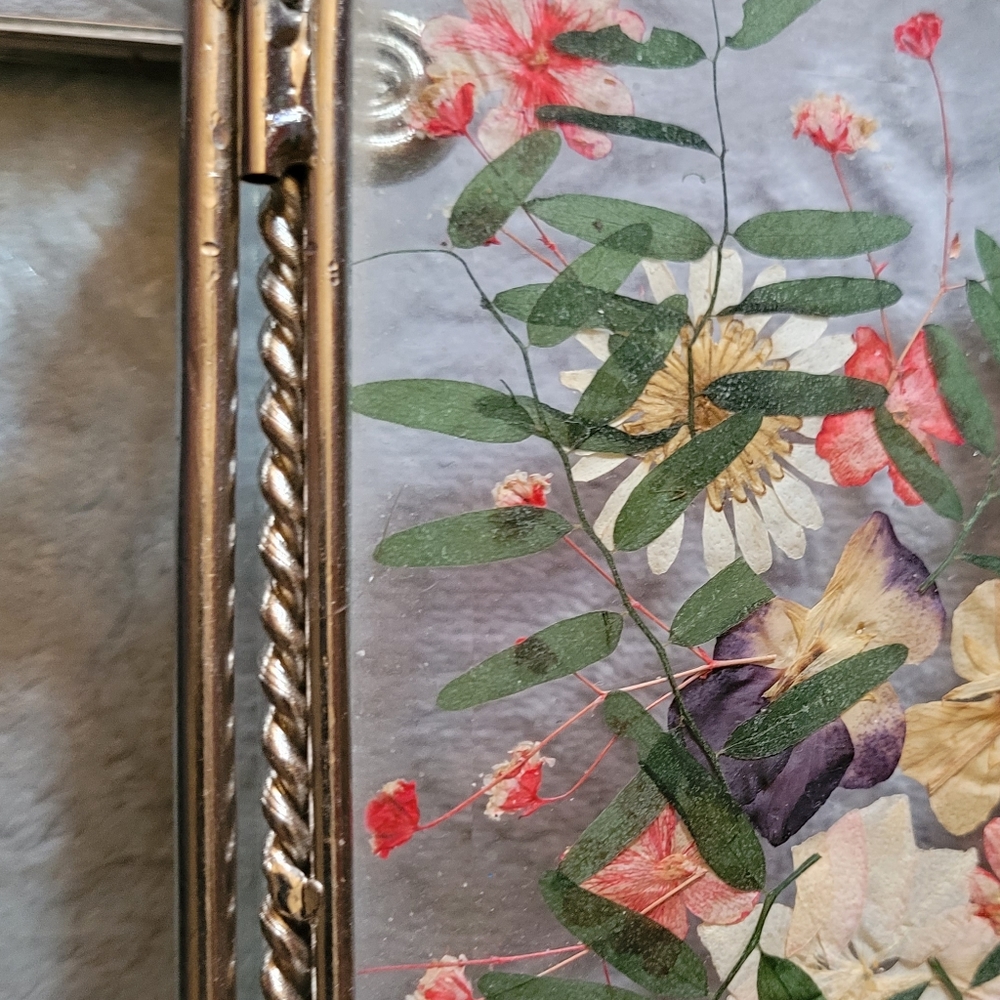 Amazing Pressed Flowers Beveled Glass Jewelry/Trinket Box - Picture 16 of 16